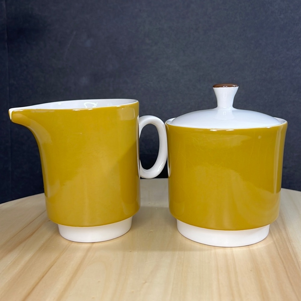Topaz Iron Stone Sugar and Creamer Vintage